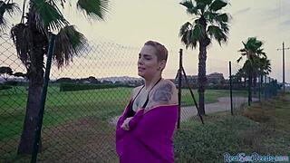 Inked latina pulled for PUBLIC SEX after BJ!