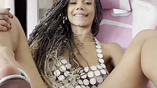 Little princess cums on dildo