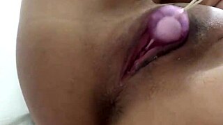 asian girl uses chinese balls and vibrator on her vagina