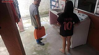 Housewife Pays Technician With Her Big Ass While Husband Is Away