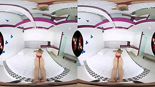 Beautiful cute babe with big breasts in high definition 5k vr