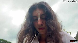 Eating Pizza With Cum On Face In Public Cafe