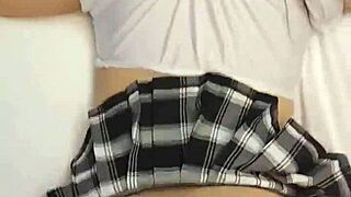 destiny mae gets doggystyle fucked in mini skirt