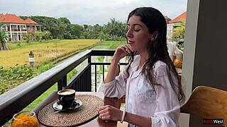 Eating Pizza With Cum On Face In Public Cafe