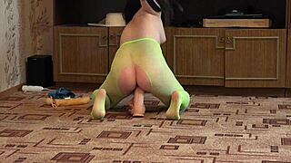 Unusual Masturbation: Brunette Plays With Whip, Pump, And Huge Dildo Stretching Hairy Pussy Fetish