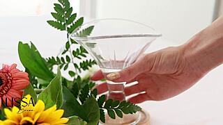 expert handjob his cock until he cums in oiled lingerie roleplay