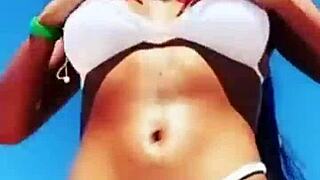 Want to see big boobs on hot vacations?