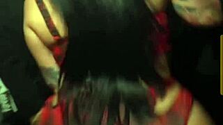 Amazing Brunette Dancing In Night Club