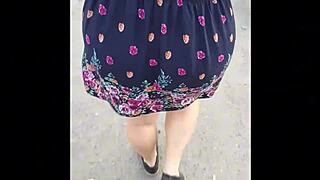 Mature Latina Flashes Big Ass On Street In Skirt And Thong