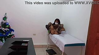 Nurse Feels Slutty On Christmas, Dressed As Business Woman, Masturbating Juicy Vagina In Doctor's Office