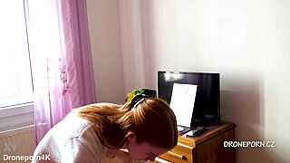 Naked Redhead Karolinka Applies Makeup Seductively