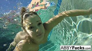 Behind the scenes, Abigail Mac and Romi have underwater fun. Check it out!