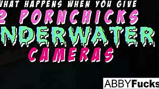 Behind the scenes, Abigail Mac and Romi have underwater fun. Check it out!