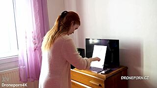 Naked Redhead Karolinka Applies Makeup Seductively