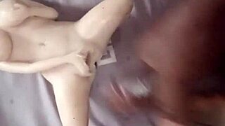 After watching porn with my girlfriend she left for a call leaving me with my sex doll!