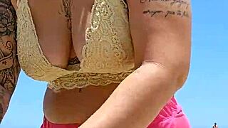 I found an african lover at the beach, flashing my big pussy lips almost naked to arouse him