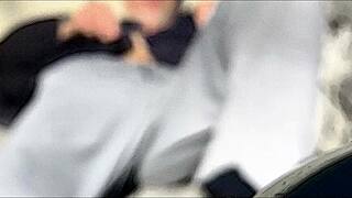 Blurry Strip in Underwear Outdoors