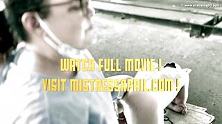 Ebony slave rose submits to dominatrix mistress april in intense bondage play