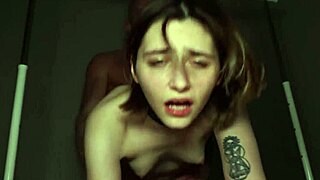 Skinny blonde in funky town surrendered for rough fucking and cum in mouth