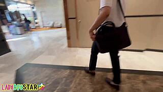 Nineteen-year-old student ladyboy star from ladyboystar found on dating app engages in anal, blowjob, and cum activities