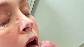blowing cock and getting a facial