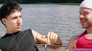 Angel Elias and Marcus McNeil on Open Ocean Boat