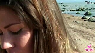 Tanned brat Juliette had a lot of fun stripping off at the beach