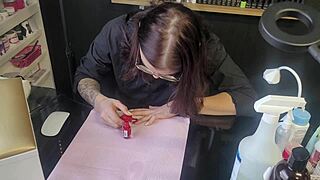 Manicurist Chooses Dick Over Nails for Intense Blowjob