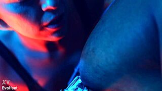 beauty in heels with nipple clamps