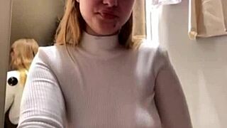 Public fitting room fucking tease.