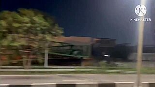 wife giving it to two guys on the via dutra walkway - crazy outdoor fun!