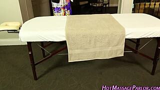 Hot asian masseuse gives handjob and blowjob leading to cumshot