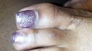 In this scene, soft toes playfully tease a throbbing dick