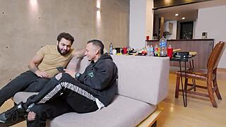 Dejan leaves condom on bed and sniffs cocks to gift them