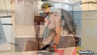 jizz on her donut for skinny 19 year old daisy fox