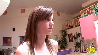 Horny Brunette Lesbian Fingers Messy Roommate!