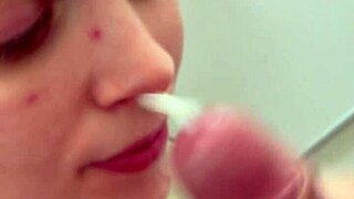 blowing cock and getting a facial