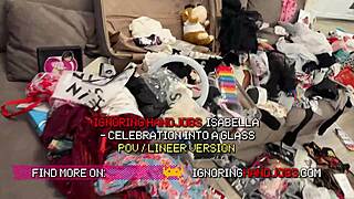 Incredibly Hot Horny Girl In Black Stockings And Leather Dress Cock Teases Without Orgasm For Her Fun.