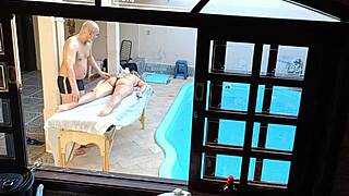 She Got a Handjob and Blowjob During Pool Massage