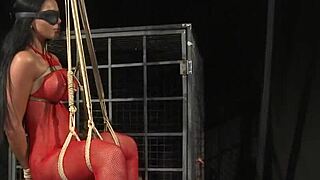 Покорная лесби связана и наказана строгой доминой