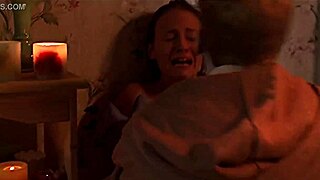 tania saulnier takes a refreshing nude shower, revealing her petite blonde figure in a cozy setting