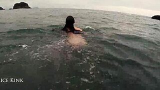 Alice Feels Thrilled Stripping Off Her Micro Bikini At The Crowded Public Beach