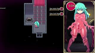 mage kanade experiences emotional highs in futanari dungeon quest ep 2, lactating milk while getting blowjob and handjob from slime