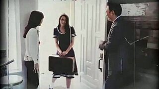 lillian stone and elle voneva caught stealing, punished in foster home threesome