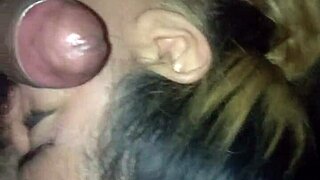 She Enthusiastically Plays with Cock and Tits Using Her Mouth