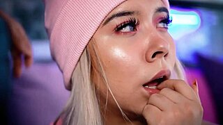 colombian blonde enjoys sucking her stepbrother's cock on webcam