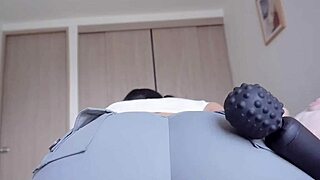 a woman uses a dildo in her juicy vagina after her husband leaves home