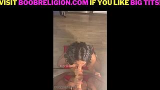 Busty Latina With Natural Tits Blowing And Titfucking Her Dildo