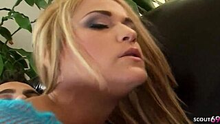 blonde beauty mckenzie miles in blue fishnet body get hard and sloppy no condom casting fuck with cum swallow
