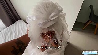 Runaway Bride Fucked Doggy Style with Juicy Mouth Cum